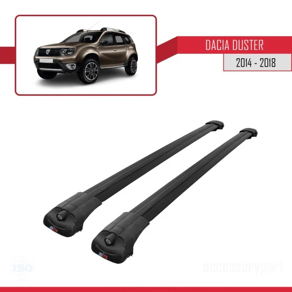 Dacia Duster 2014-2018 Arası ile uyumlu ACE-1 Ara Atkı Tavan Barı SİYAH - Resim 3