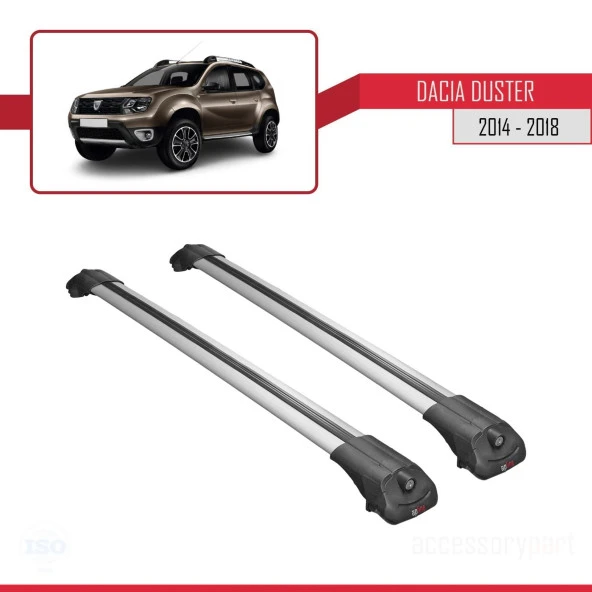 Dacia Duster 2014-2018 Arası ile uyumlu ACE-1 Ara Atkı Tavan Barı GRİ - Resim 3