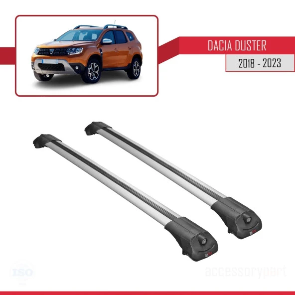 Dacia Duster 2018-2023 Arası ile uyumlu ACE-1 Ara Atkı Tavan Barı GRİ - 3