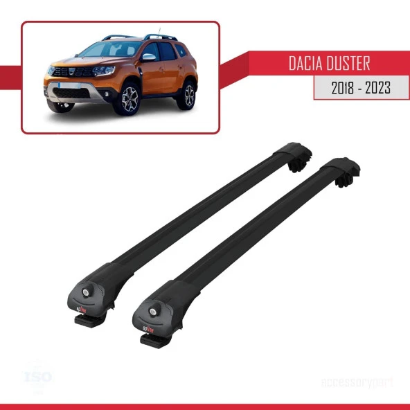 Dacia Duster 2018-2023 Arası ile uyumlu ACE-1 Ara Atkı Tavan Barı SİYAH - Resim 3