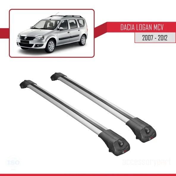 Dacia Logan MCV 2007-2012 Arası ile uyumlu ACE-1 Ara Atkı Tavan Barı GRİ - Resim 3