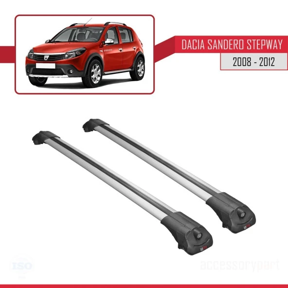 Dacia Sandero STEPWAY 2008-2012 Arası ile uyumlu ACE-1 Ara Atkı Tavan Barı GRİ - 4