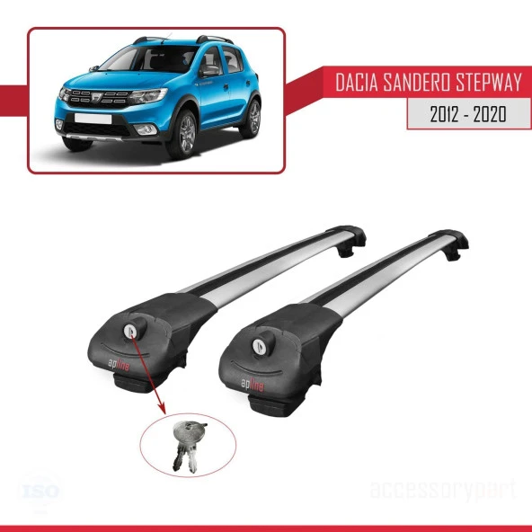 Dacia Sandero STEPWAY 2012-2020 Arası ile uyumlu ACE-1 Ara Atkı Tavan Barı GRİ - 4