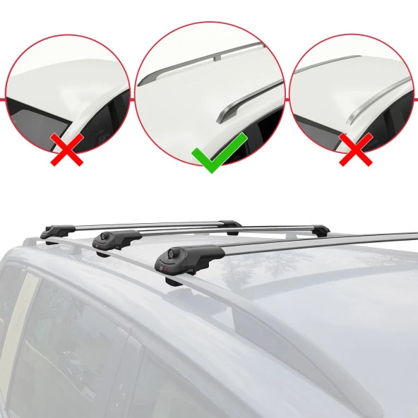 Dacia Sandero STEPWAY 2012-2020 Arası ile uyumlu ACE-1 Ara Atkı Tavan Barı GRİ 3 ADET BAR - 2