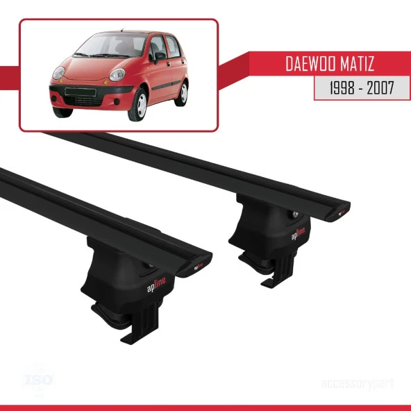 Daewoo Matiz 1998-2007 Arası ile uyumlu ACE-4 Ara Atkı Tavan Barı SİYAH - Resim 2