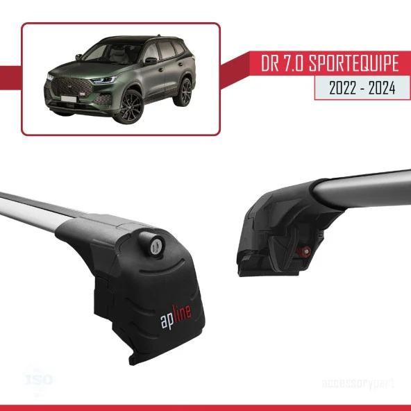 DR 7.0 Sportequipe 7 (It) 2022 ve Sonrası ile uyumlu ACE-2 Ara Atkı Tavan Barı GRİ - Resim 2