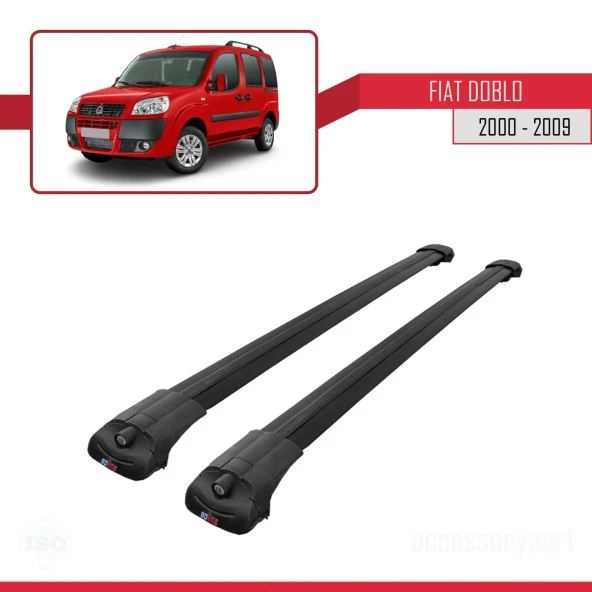 Fiat Doblo 2000-2009 Arası ile uyumlu ACE-1 Ara Atkı Tavan Barı SİYAH - Resim 3