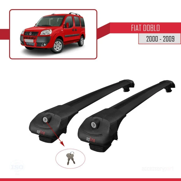 Fiat Doblo 2000-2009 Arası ile uyumlu ACE-1 Ara Atkı Tavan Barı SİYAH - Resim 4