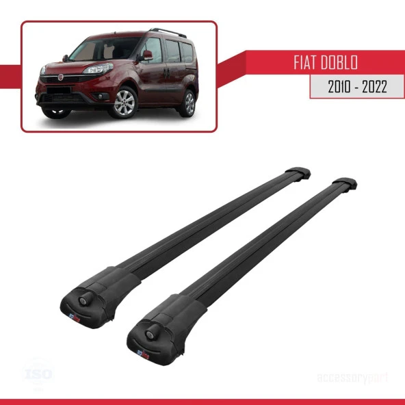 Fiat Doblo 2010-2022 Arası ile uyumlu ACE-1 Ara Atkı Tavan Barı SİYAH - Resim 3