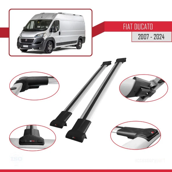 Fiat Ducato 2007 ve Sonrası ile Uyumlu FLY Model Ara Atkı Tavan Barı GRİ - Resim 4