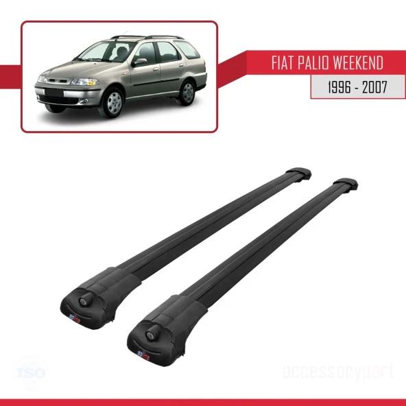 Fiat Palio WEEKEND 1996-2007 Arası ile uyumlu ACE-1 Ara Atkı Tavan Barı SİYAH - Resim 3