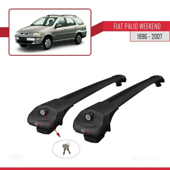 Fiat Palio WEEKEND 1996-2007 Arası ile uyumlu ACE-1 Ara Atkı Tavan Barı SİYAH - Resim 4