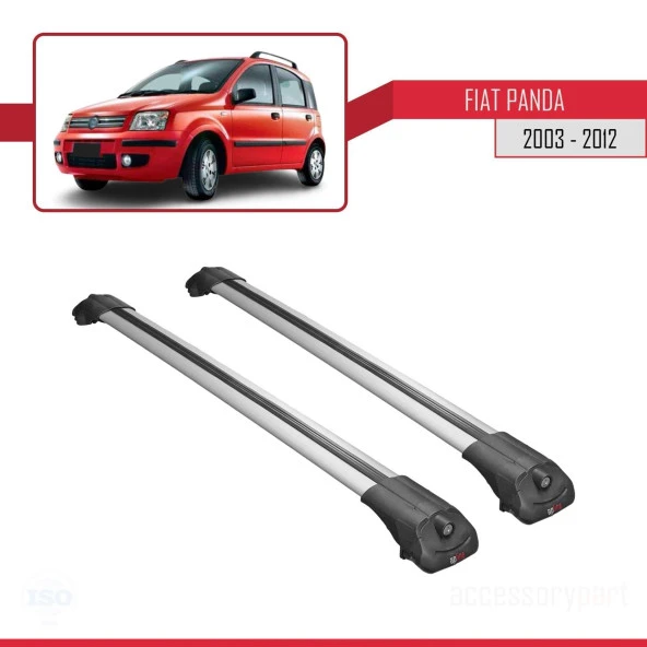 Fiat Panda 2003-2012 Arası ile uyumlu ACE-1 Ara Atkı Tavan Barı GRİ - Resim 3