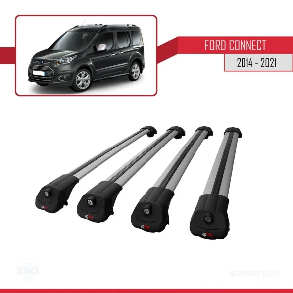 Ford Connect 2014-2021 Arası ile uyumlu ACE-1 Ara Atkı Tavan Barı GRİ 4 ADET BAR - Resim 4