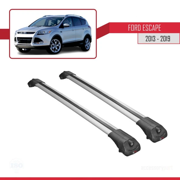 Ford Escape 2013-2019 Arası ile uyumlu ACE-1 Ara Atkı Tavan Barı GRİ - Resim 3