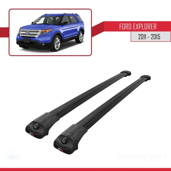 Ford Explorer 2011-2015 Arası ile uyumlu ACE-1 Ara Atkı Tavan Barı SİYAH - Resim 3