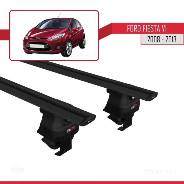 Ford Fiesta VI 2008-2013 Arası ile uyumlu ACE-4 Ara Atkı Tavan Barı SİYAH - Resim 4