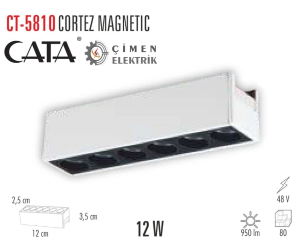 CATA CT 5810 12W Cortez Magnetıc Spot 3200K Günışığı
