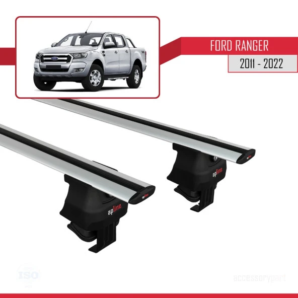 Ford Ranger 2011-2022 Arası ile uyumlu ACE-4 Ara Atkı Tavan Barı GRİ