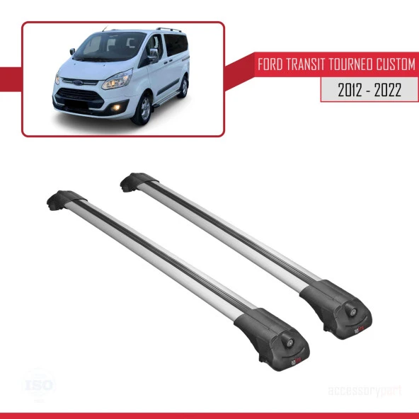 Ford Transit Tourneo - Custom 2012-2023 Arası ile uyumlu ACE-1 Ara Atkı Tavan Barı GRİ - Resim 3
