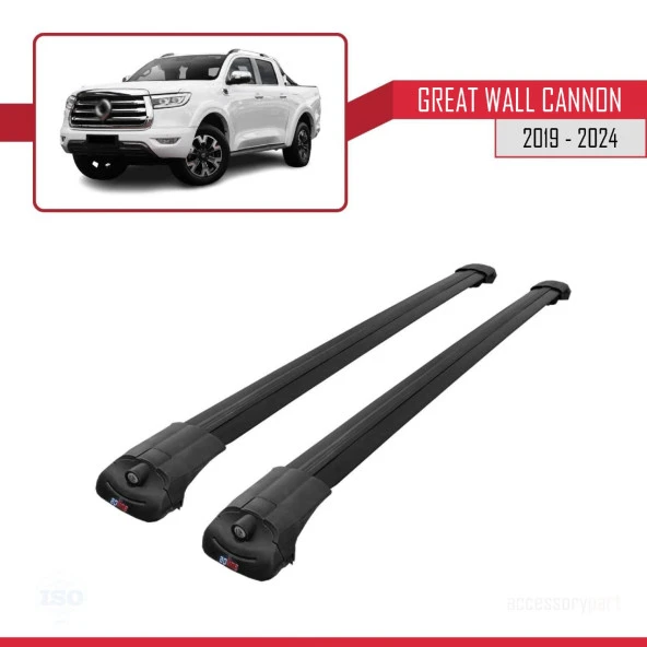 Great Wall Cannon 2019 ve Sonrası ile uyumlu ACE-1 Ara Atkı Tavan Barı SİYAH - Resim 3