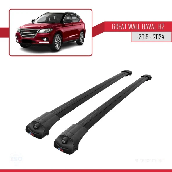 Great Wall Haval H2 2015 ve Sonrası ile uyumlu ACE-1 Ara Atkı Tavan Barı SİYAH - Resim 3