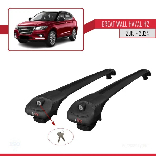 Great Wall Haval H2 2015 ve Sonrası ile uyumlu ACE-1 Ara Atkı Tavan Barı SİYAH - Resim 4