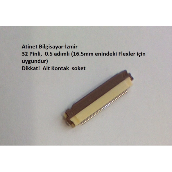 32 Pin 0.5 Adımlı Flex Soketi. Flex Ffc Konnektörü 32-0.5-Alt