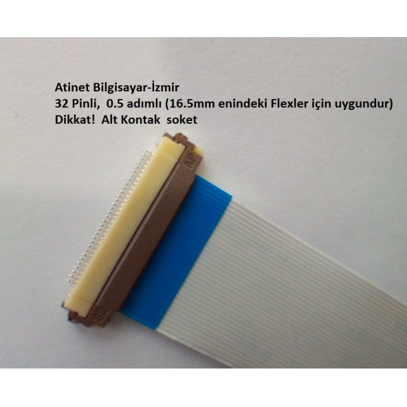 32 Pin 0.5 Adımlı Flex Soketi. Flex Ffc Konnektörü 32-0.5-Alt - 2