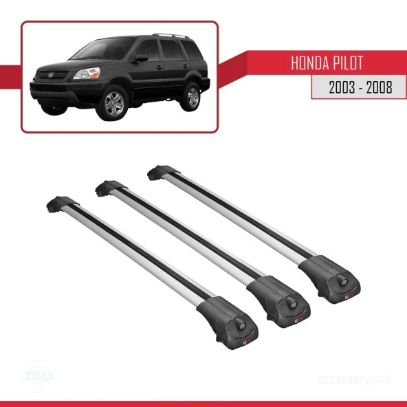 Honda Pilot 2003-2008 Arası ile uyumlu ACE-1 Ara Atkı Tavan Barı GRİ 3 ADET BAR - Resim 2
