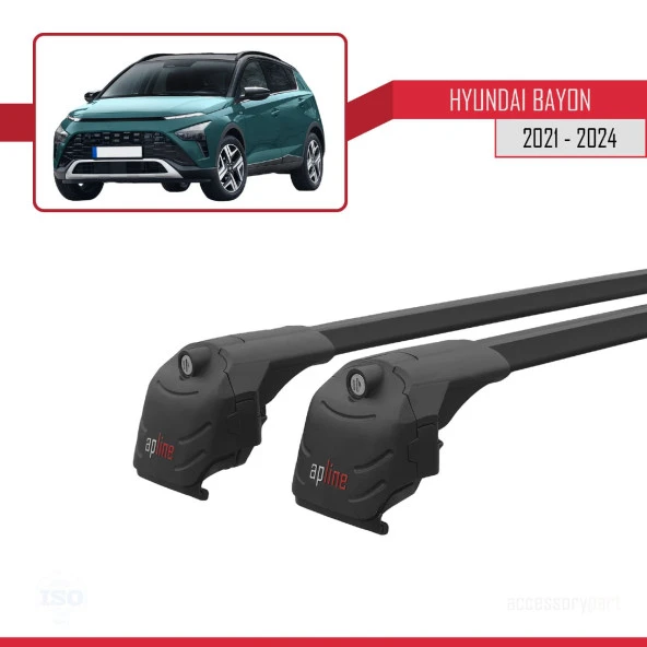 Hyundai BAYON (BC3 CUV) 2021 ve Sonrası ile uyumlu ACE-2 Ara Atkı Tavan Barı SİYAH - 4