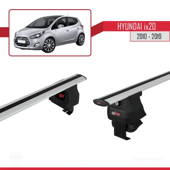 Hyundai ix20 2010-2019 Arası ile uyumlu ACE-4 Ara Atkı Tavan Barı GRİ - 3