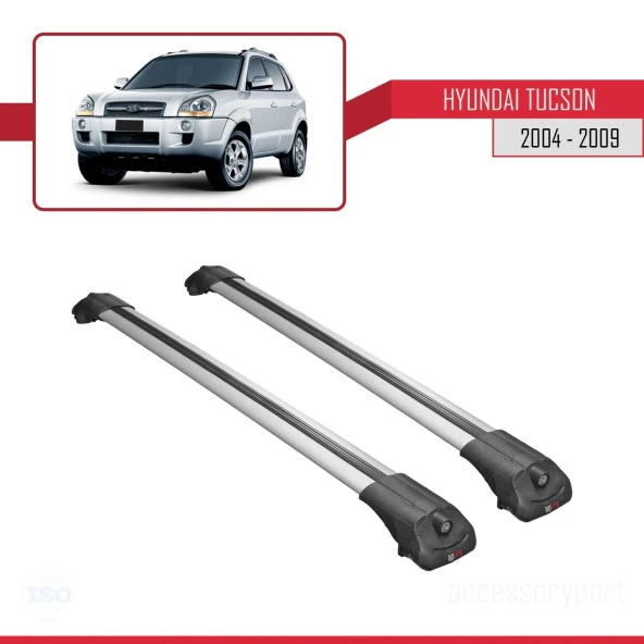 Hyundai Tucson (JM) 2004-2009 Arası ile uyumlu ACE-1 Ara Atkı Tavan Barı GRİ - Resim 2