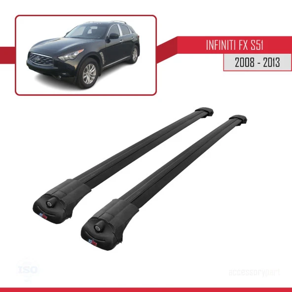 Infiniti FX S51 2008-2013 Arası ile uyumlu ACE-1 Ara Atkı Tavan Barı SİYAH - Resim 2