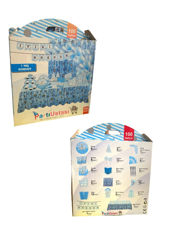 Parti Ustası 1 Yaş Konsepti – Erkek (100 Parça)