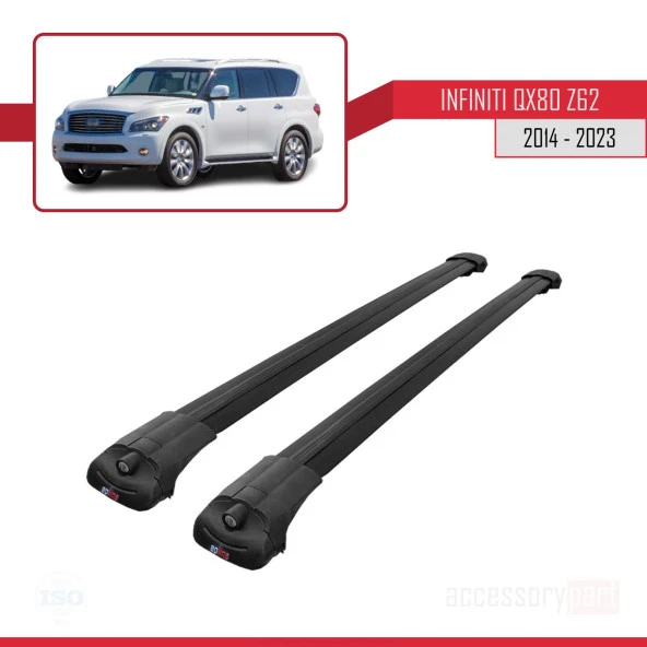 Infiniti QX80 Z62 2014-2023 Arası ile uyumlu ACE-1 Ara Atkı Tavan Barı SİYAH - Resim 3