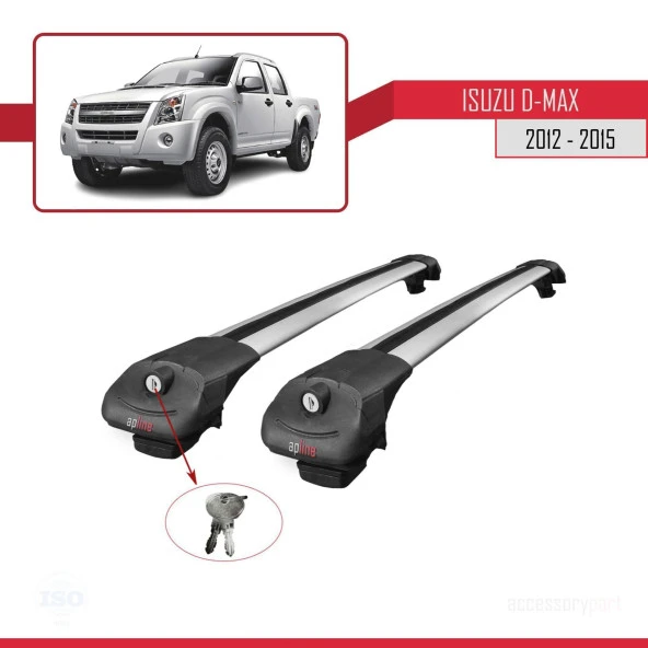 Isuzu D-Max 2012-2015 ile uyumlu ACE-1 Ara Atkı Tavan Barı GRİ - Resim 4