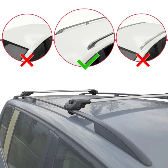 Jeep Cherokee (KK) 2008-2013 Arası ile uyumlu ACE-1 Ara Atkı Tavan Barı GRİ
