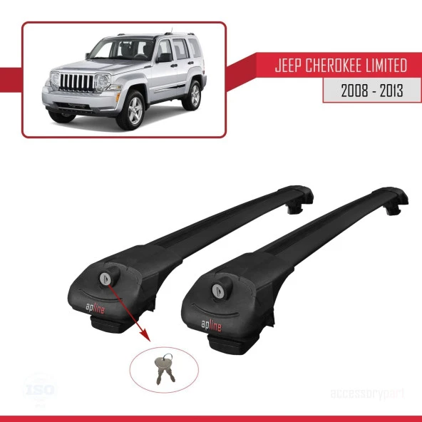 Jeep Cherokee (KK) 2008-2013 Arası ile uyumlu ACE-1 Ara Atkı Tavan Barı SİYAH - Resim 3