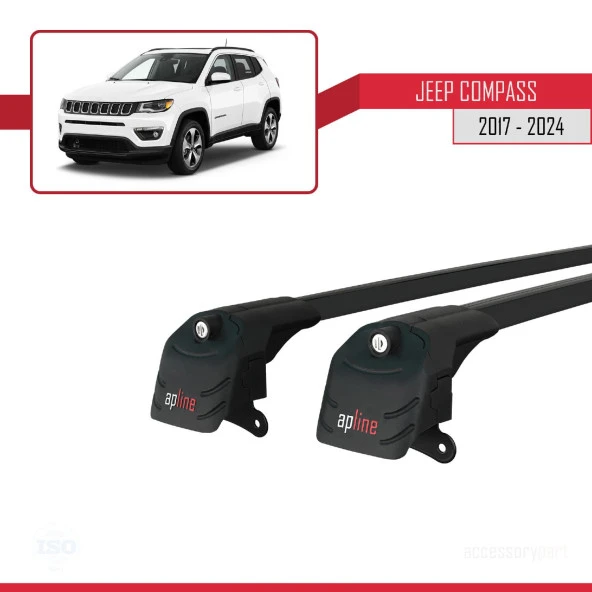 Jeep Compass 2017 ve Sonrası ile uyumlu ACE-2 Ara Atkı Tavan Barı SİYAH - 4