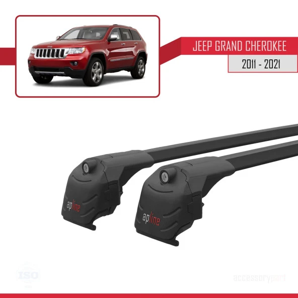 Jeep Grand Cherokee (WK2) 2011-2021 Arası ile uyumlu ACE-2 Ara Atkı Tavan Barı SİYAH - Resim 4