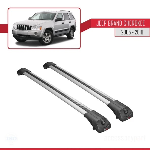 Jeep Grand Cherokee 2005-2010 Arası ile uyumlu ACE-1 Ara Atkı Tavan Barı GRİ - Resim 3
