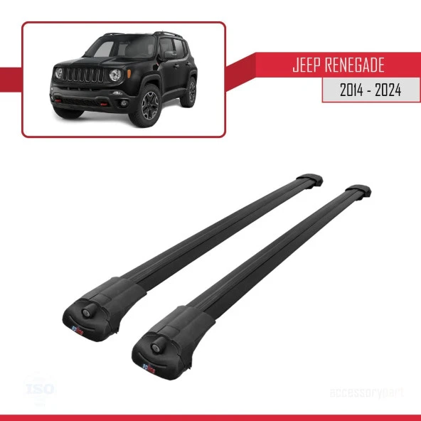 Jeep Renegade 2014 ve Sonrası ile uyumlu ACE-1 Ara Atkı Tavan Barı SİYAH - Resim 3