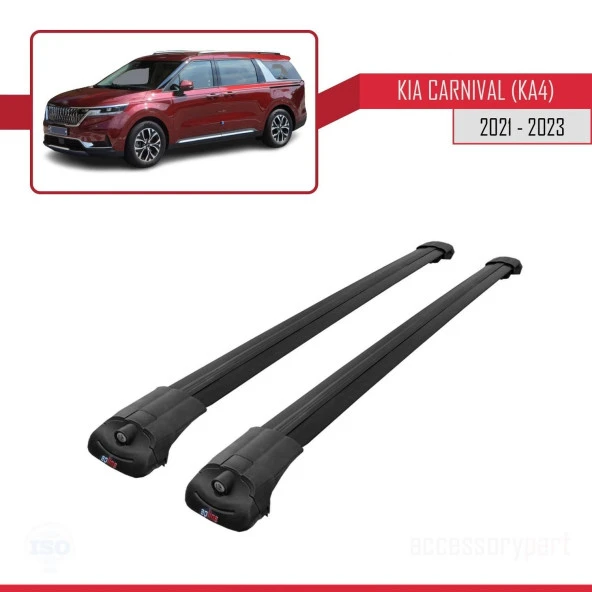 Kia Carnival (KA4) 2021-2023 Arası ile uyumlu ACE-1 Ara Atkı Tavan Barı SİYAH - Resim 3