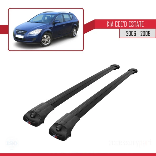 Kia Ceed Estate - SW 2006-2009 Arası ile uyumlu ACE-1 Ara Atkı Tavan Barı SİYAH - Resim 3
