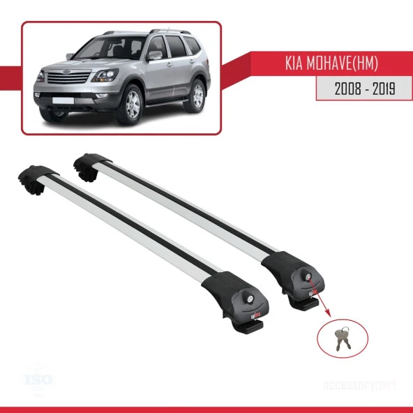 Kia Mohave (HM) 2008-2019 Arası ile uyumlu ACE-1 Ara Atkı Tavan Barı GRİ - Resim 4