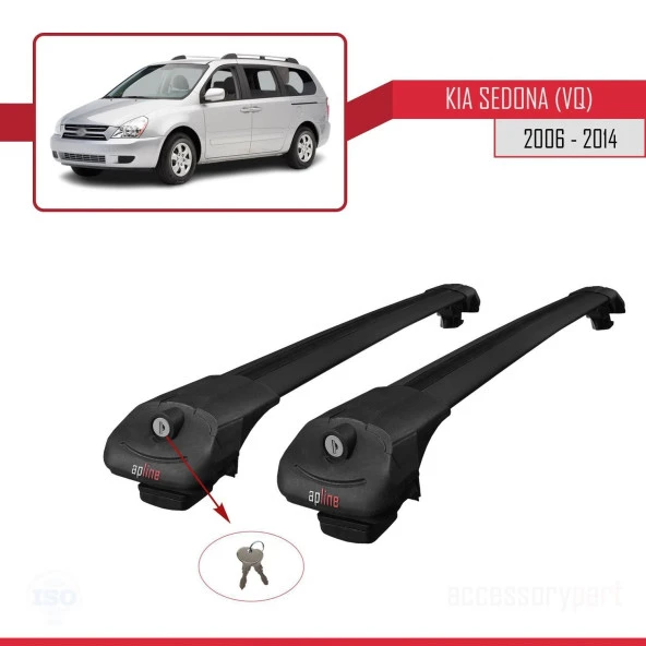 Kia Sedona (VQ) 2006-2014 Arası ile uyumlu ACE-1 Ara Atkı Tavan Barı SİYAH - Resim 4