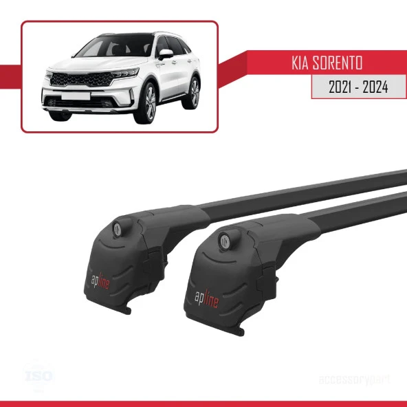 Kia Sorento MQ4 2021 ve Sonrası ile uyumlu ACE-2 Ara Atkı Tavan Barı SİYAH - Resim 3