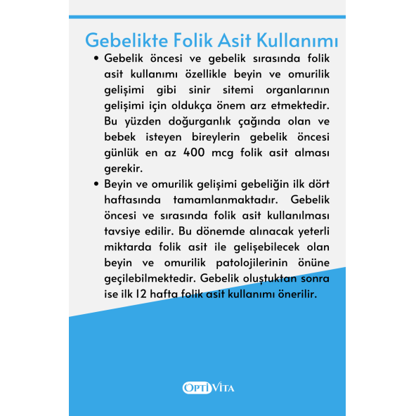 Optivita Folic Acid 400 mcg 30 Tablet Folik Asit - 5