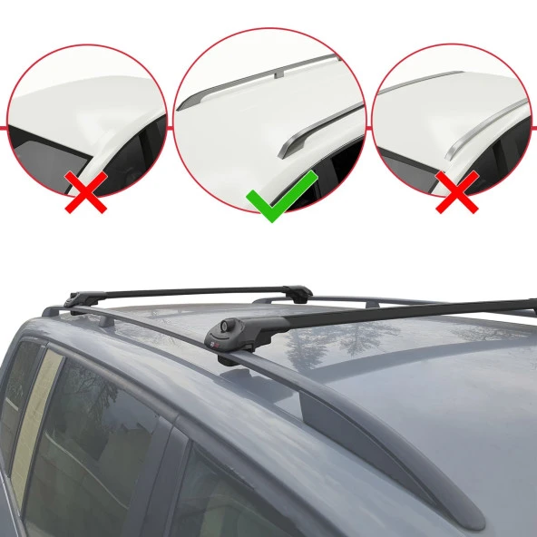 Land Rover Range Rover Sport (L320) 2005-2013 Arası ile uyumlu ACE-1 Ara Atkı Tavan Barı SİYAH